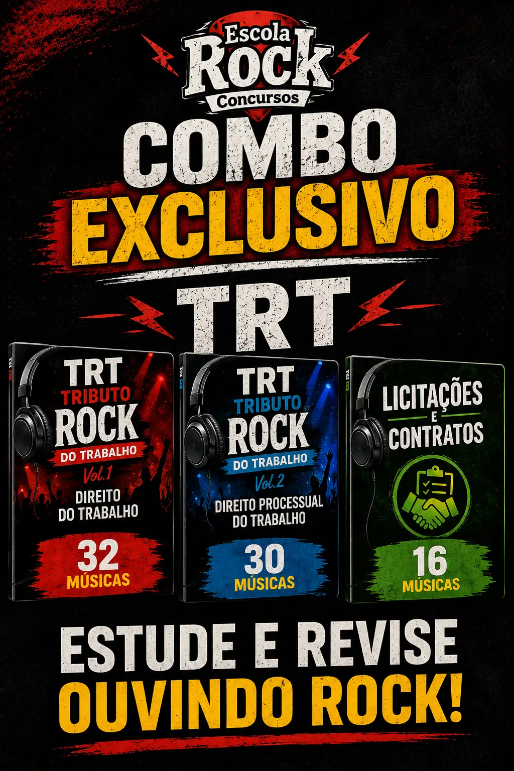Combo exclusivo TRT com as três coletâneas